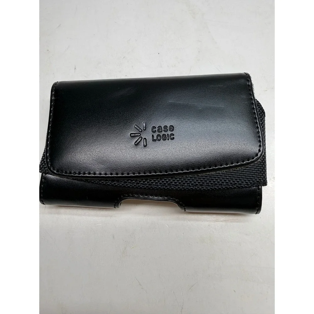 Case-Mate Black Leather Ballistic Nylon Universal Horizontal Phone Belt Holster